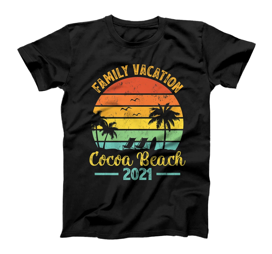 Personalized Vintage Retro Family Vacation 2021 Florida Cocoa Beach T-Shirt, Kid T-Shirt and Women T-Shirt