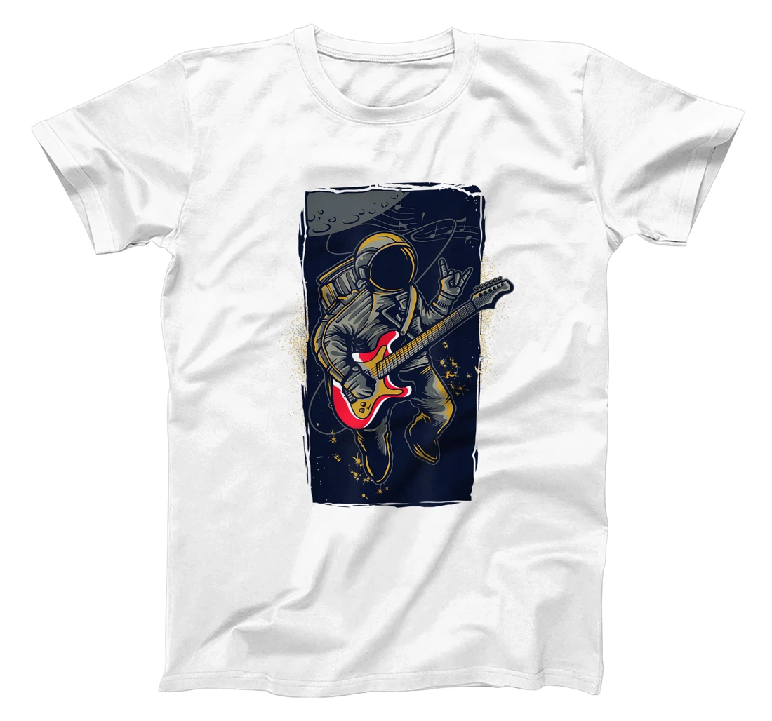 Personalized Funny Astronaut Playing A Guitar Space Exploration Science T-Shirt, Kid T-Shirt and Women T-Shirt
