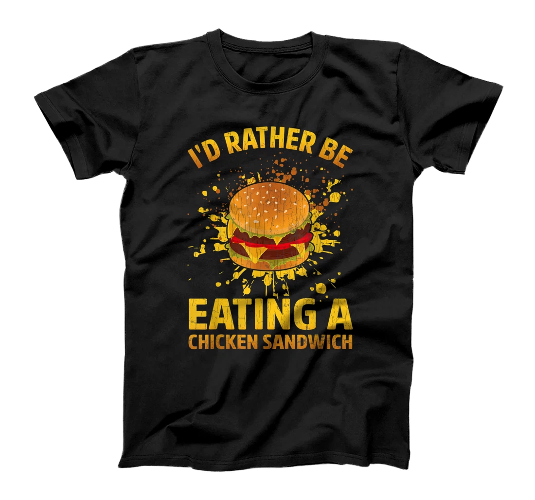 Personalized I'd Rather Be Eating A Sandwich Fun Hamburger Burger Graphic T-Shirt, Kid T-Shirt and Women T-Shirt