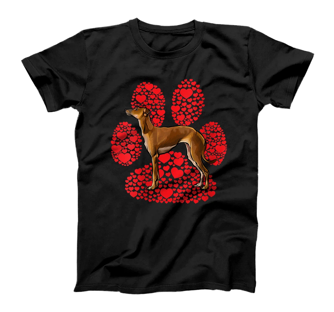 Personalized Womens Italian Greyhound Valentines Day Dog Love Paw T-Shirt, Women T-Shirt