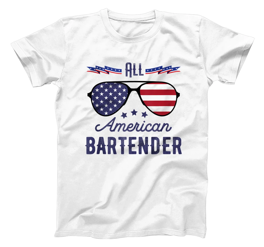 All American Bartender 4th Of July Sunglasses T-Shirt, Women T-Shirt