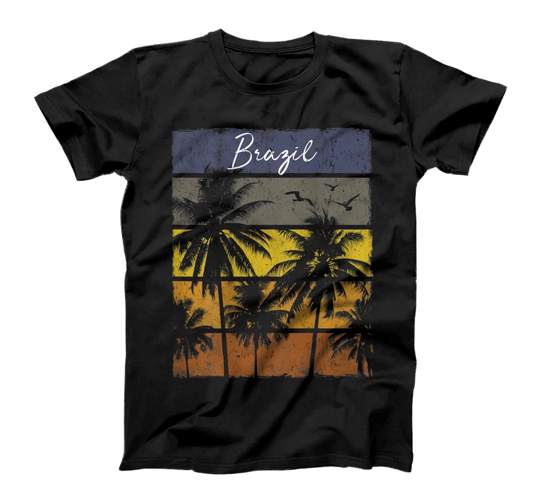 Personalized Retro Brazil Palm Tree T-Shirt, Kid T-Shirt and Women T-Shirt