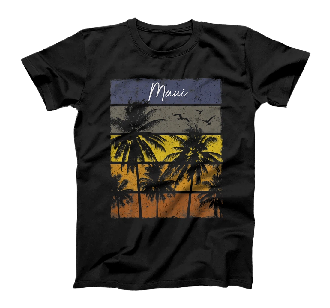 Personalized Retro Maui Palm Tree T-Shirt, Kid T-Shirt and Women T-Shirt