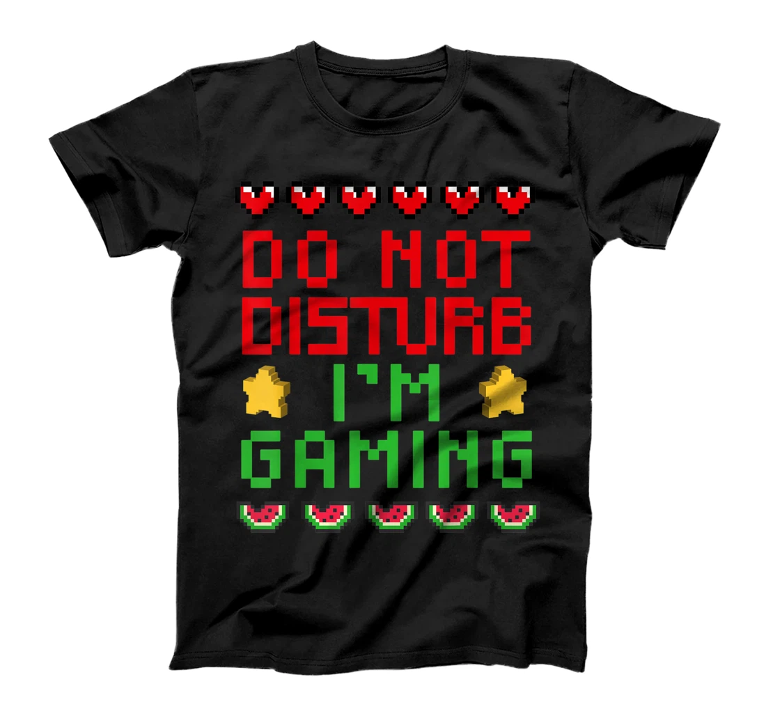 Personalized Do Not Disturb I'm Gaming 8-Bit Gamergirl Gamerboy T-Shirt, Kid T-Shirt and Women T-Shirt