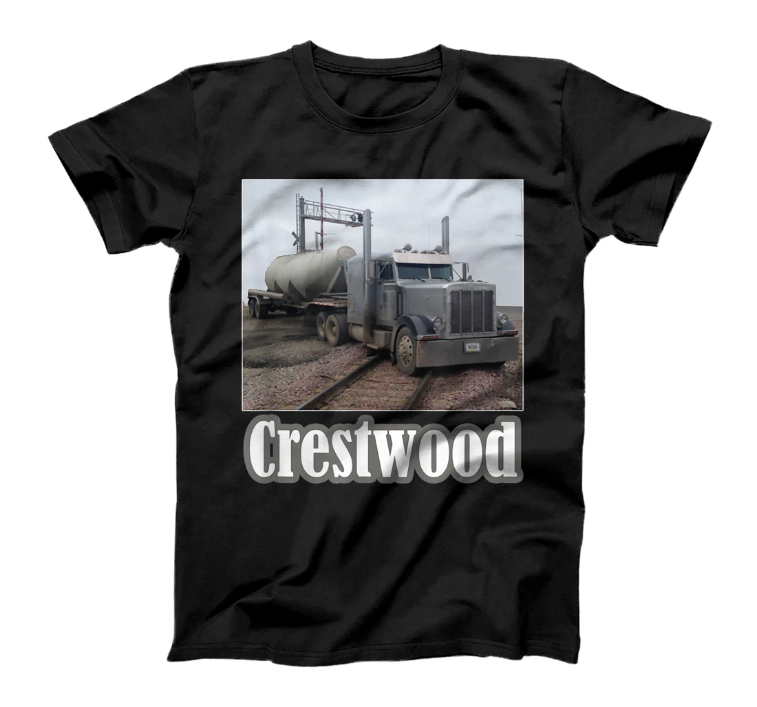 Personalized Crestwood Kentucky KY Tourism Semi Stuck on Railroad Tracks T-Shirt, Kid T-Shirt and Women T-Shirt