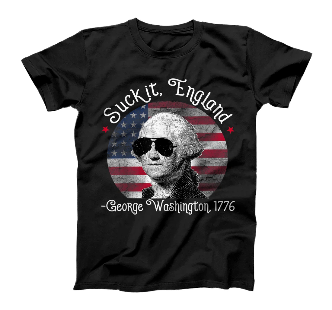 Personalized Suck It England 4th of July George Washington 1776 Men Women T-Shirt, Women T-Shirt