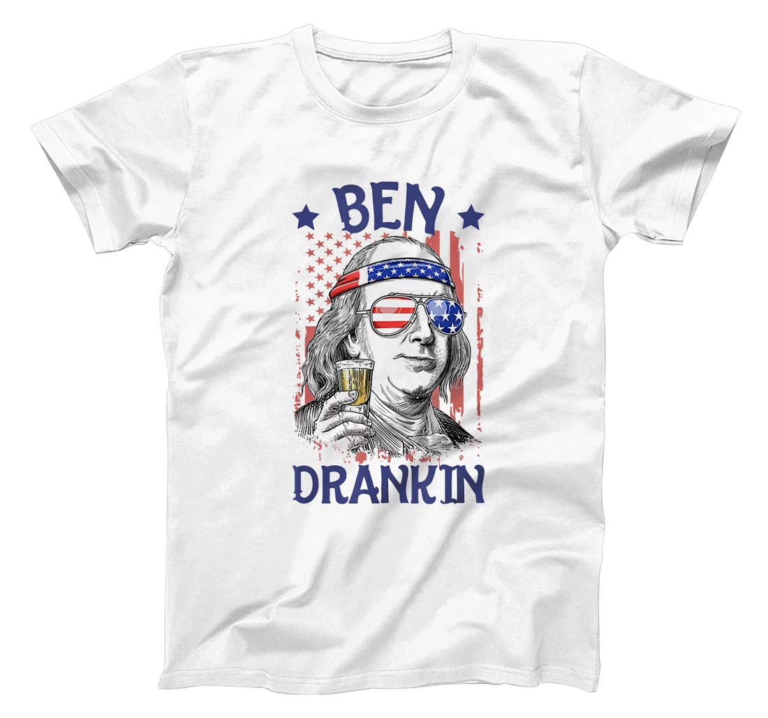 Personalized Funny Patriotic 4th Of July Ben Franklin Drankin T-Shirt, Women T-Shirt