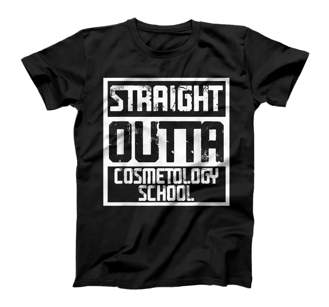 Personalized Straight Outta Cosmetology School Art Graduation T-Shirt, Women T-Shirt