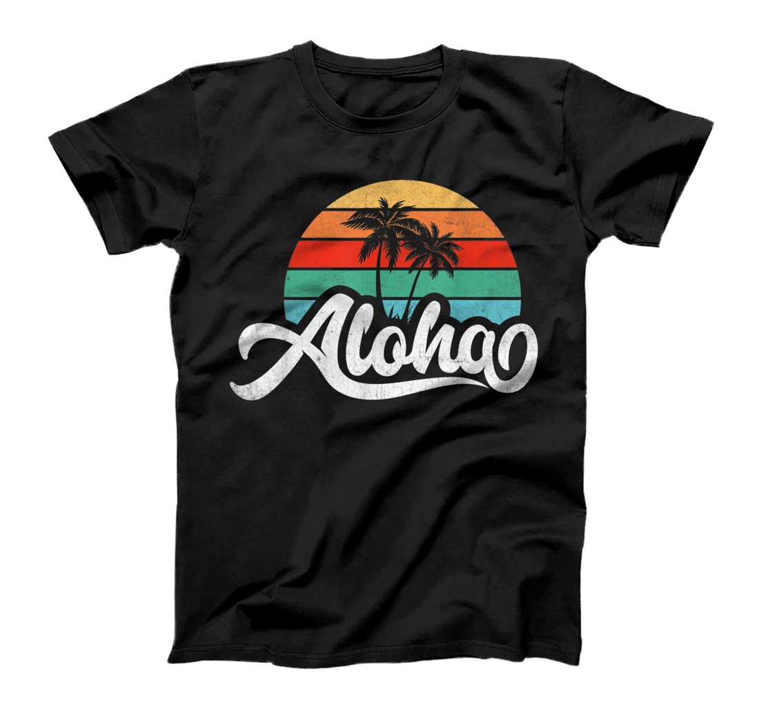 Personalized Aloha Hawaii Hawaiian Island Palm Beach Surfboard Vacation T-Shirt, Kid T-Shirt and Women T-Shirt