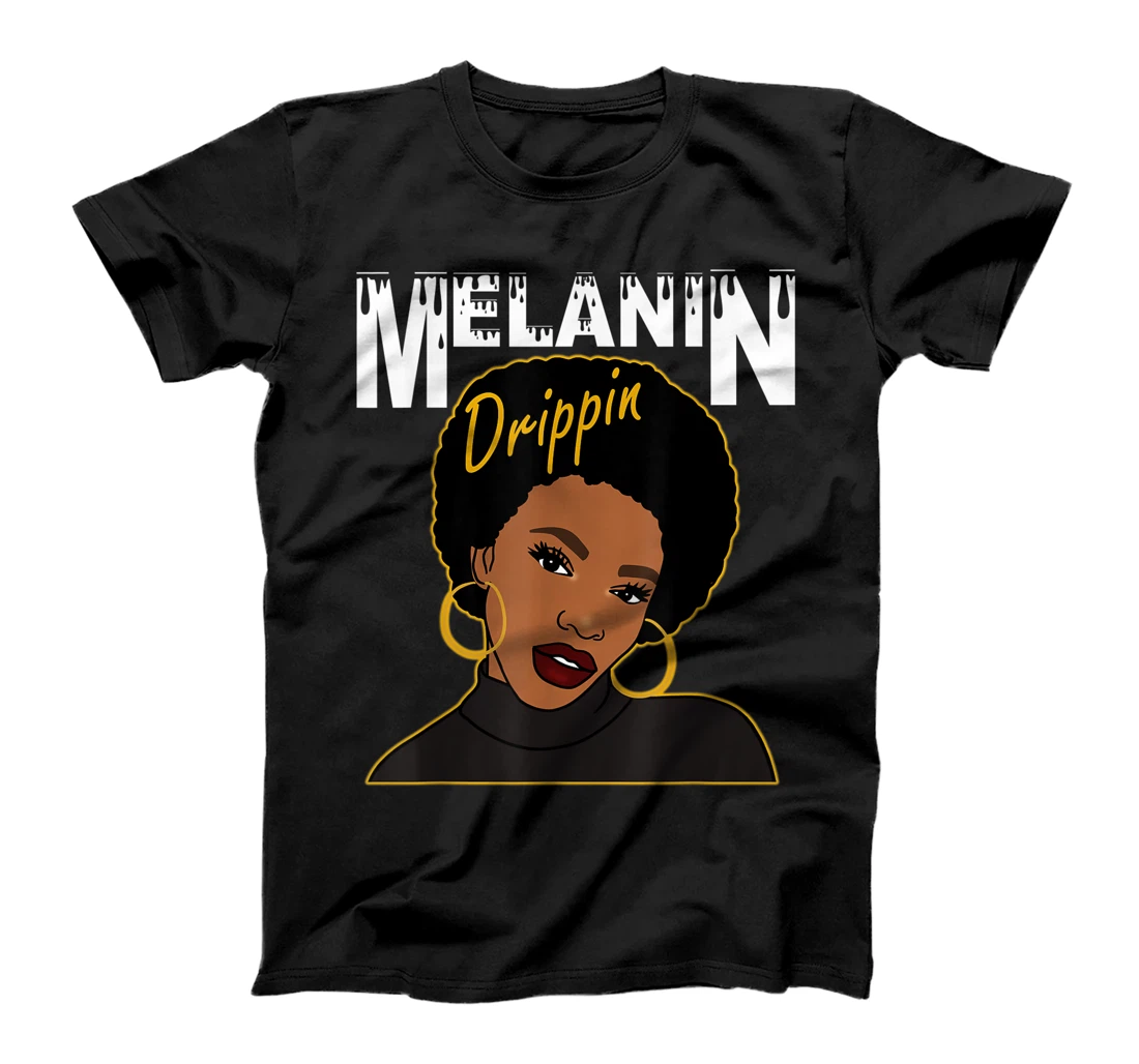 Personalized Oheneba: Melanin Drippin Afro Queen Black Pride T-Shirt, Kid T-Shirt and Women T-Shirt