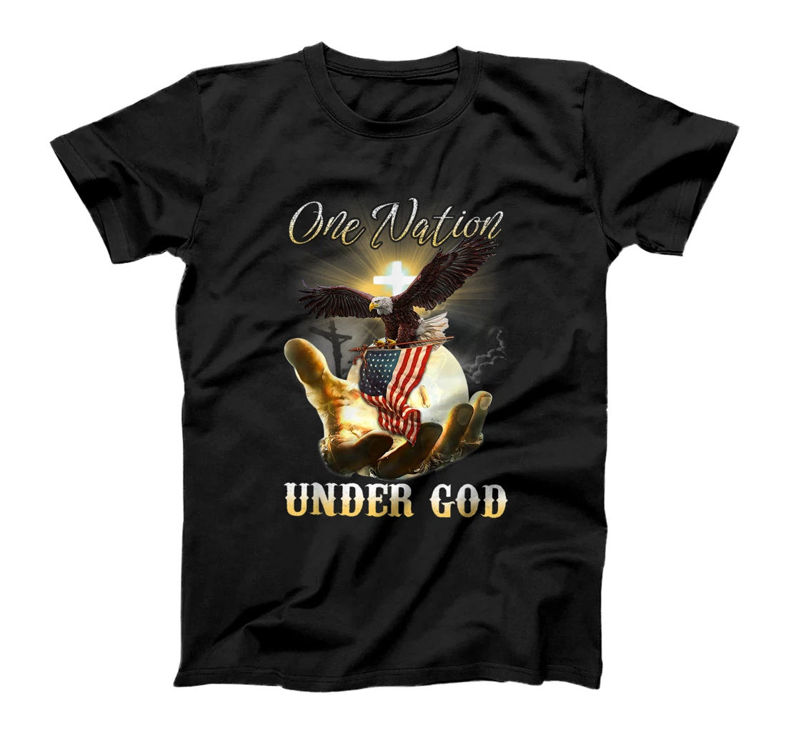 Personalized Eagle USA Christian Patriot One Nation Under God T-Shirt, Women T-Shirt