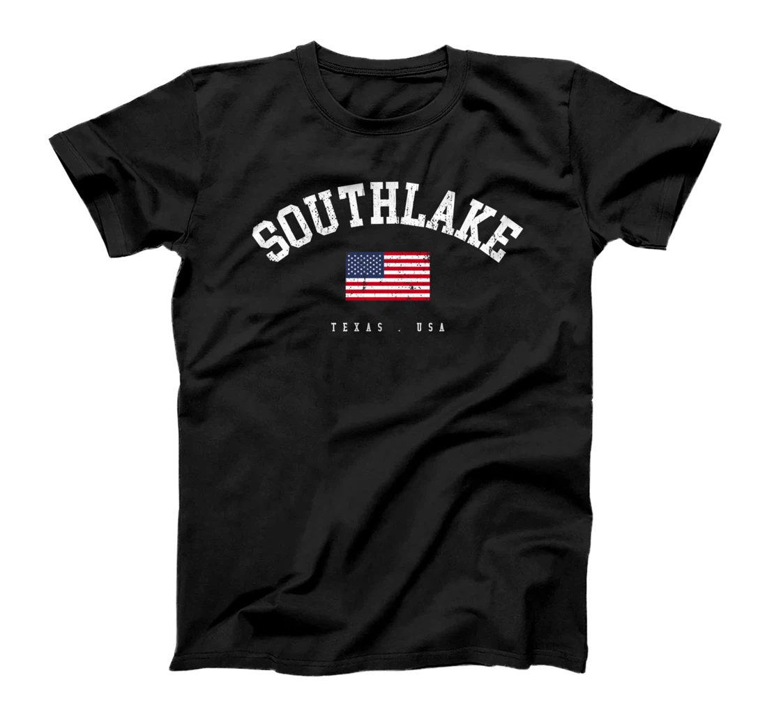 Southlake TX Retro American Flag USA City Name T-Shirt