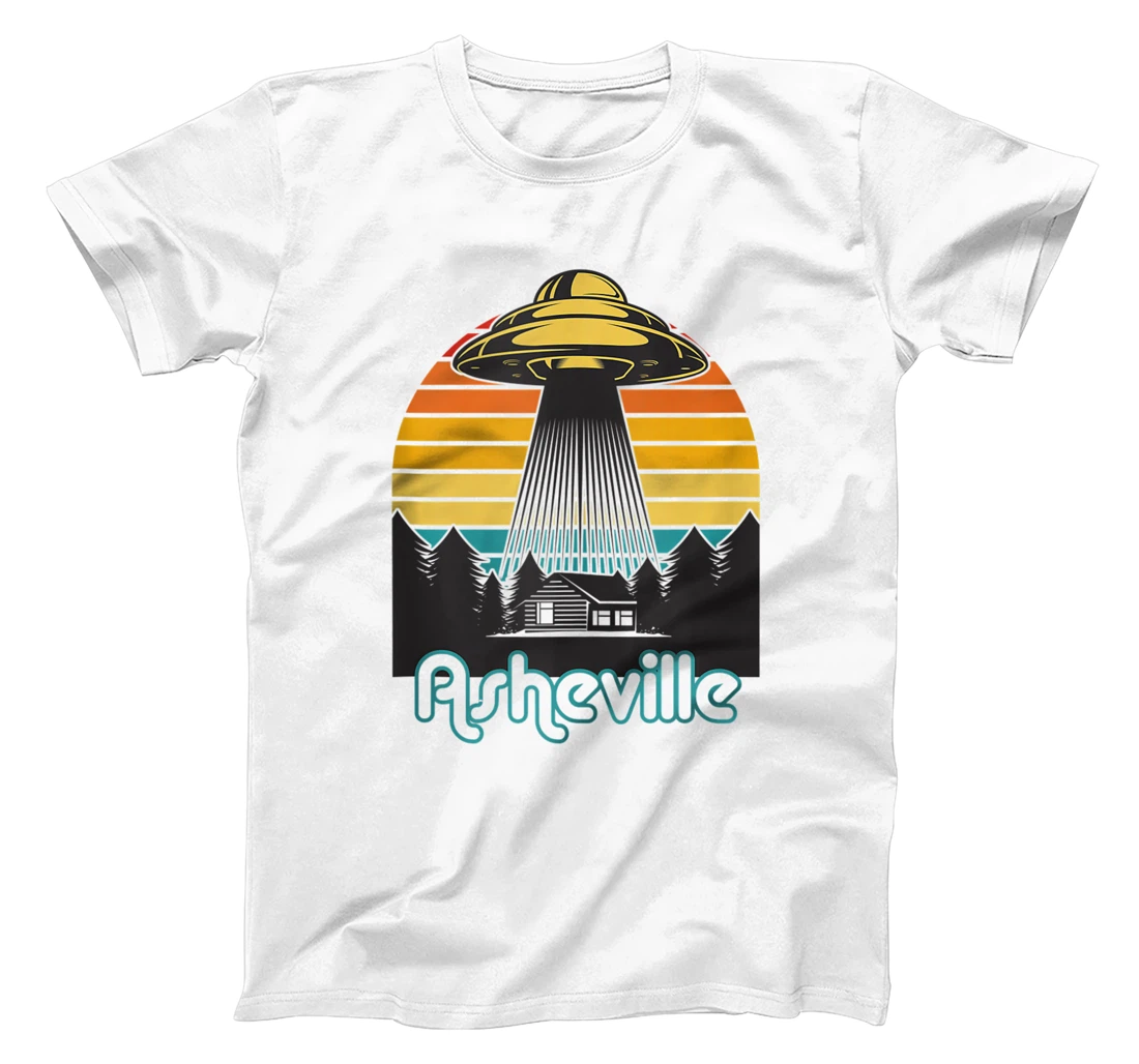 UFO Alien Retro Sunset Western North Carolina Asheville T-Shirt, Women T-Shirt