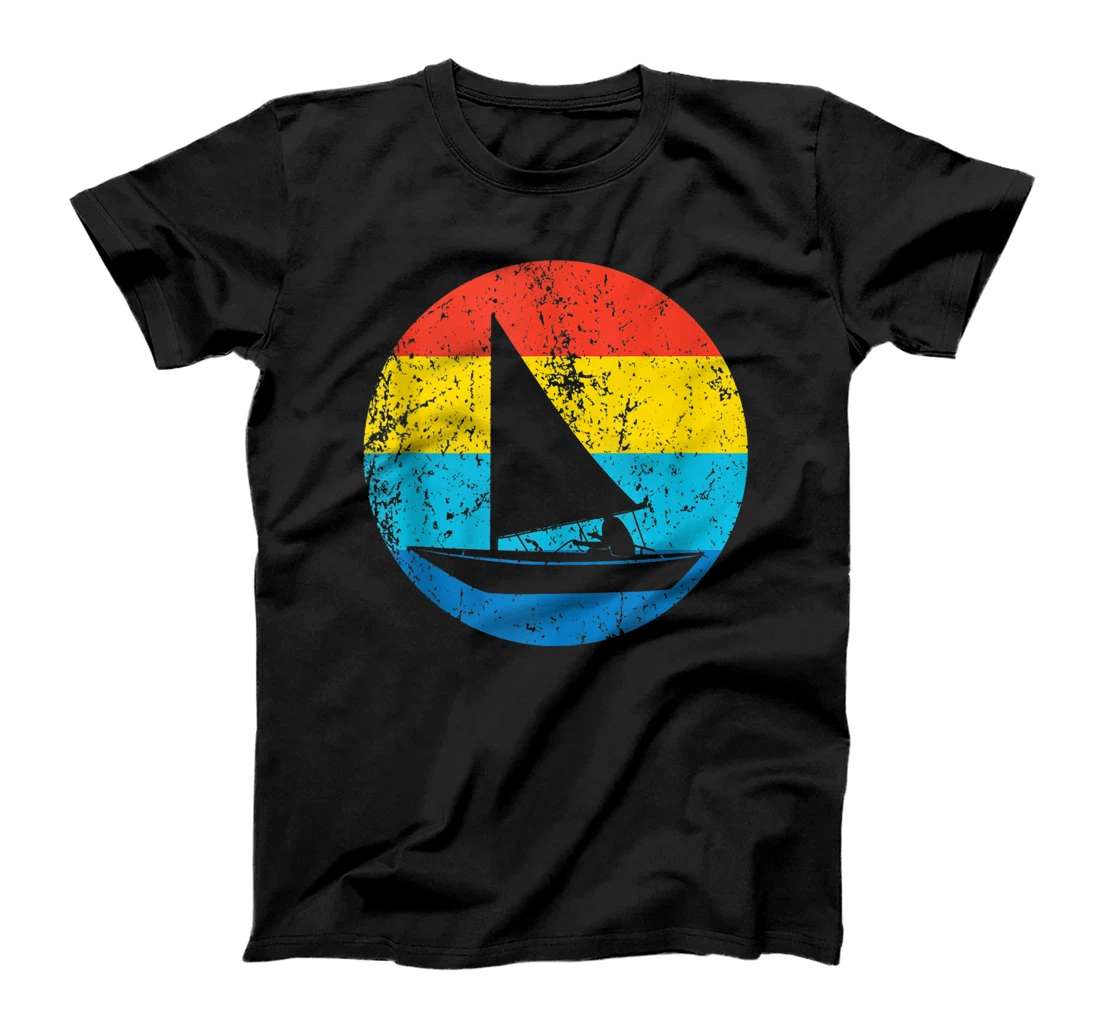 Sailing Vintage Sail Boat Retro 1970's Style Circle T-Shirt, Women T-Shirt