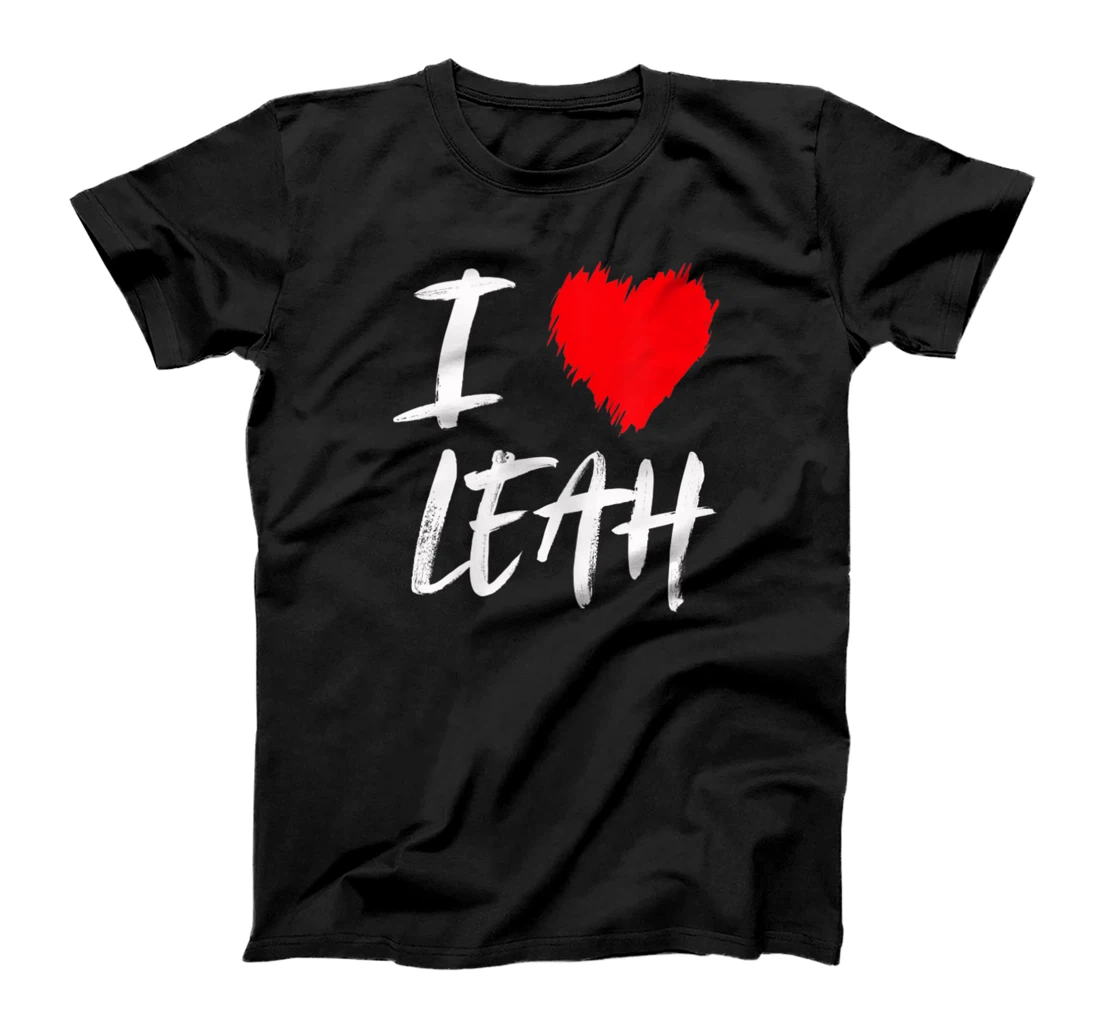 I Love Leah Mom Valentine Wife Daughter Girlfriend Aunt T-Shirt, Women T-Shirt