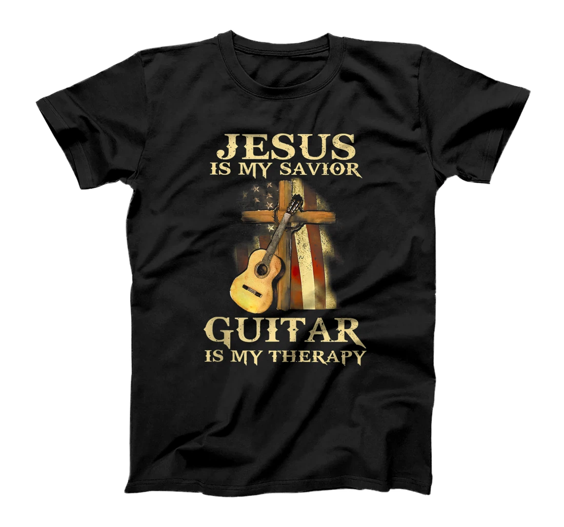 Jesus is my savior guitar is my therapy guitar player funny T-Shirt, Women T-Shirt