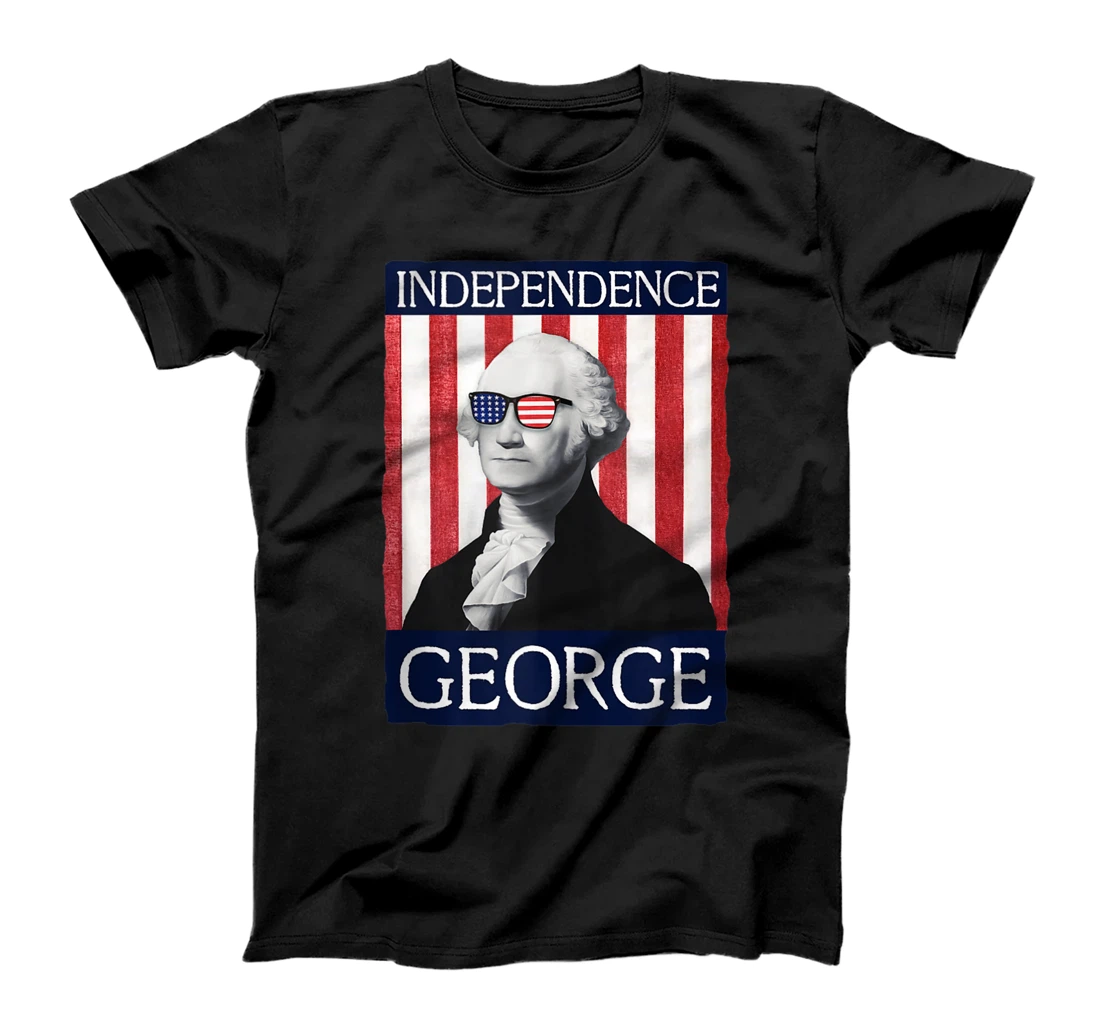 Independence George Washington Glasses July 4th America Flag T-Shirt, Women T-Shirt