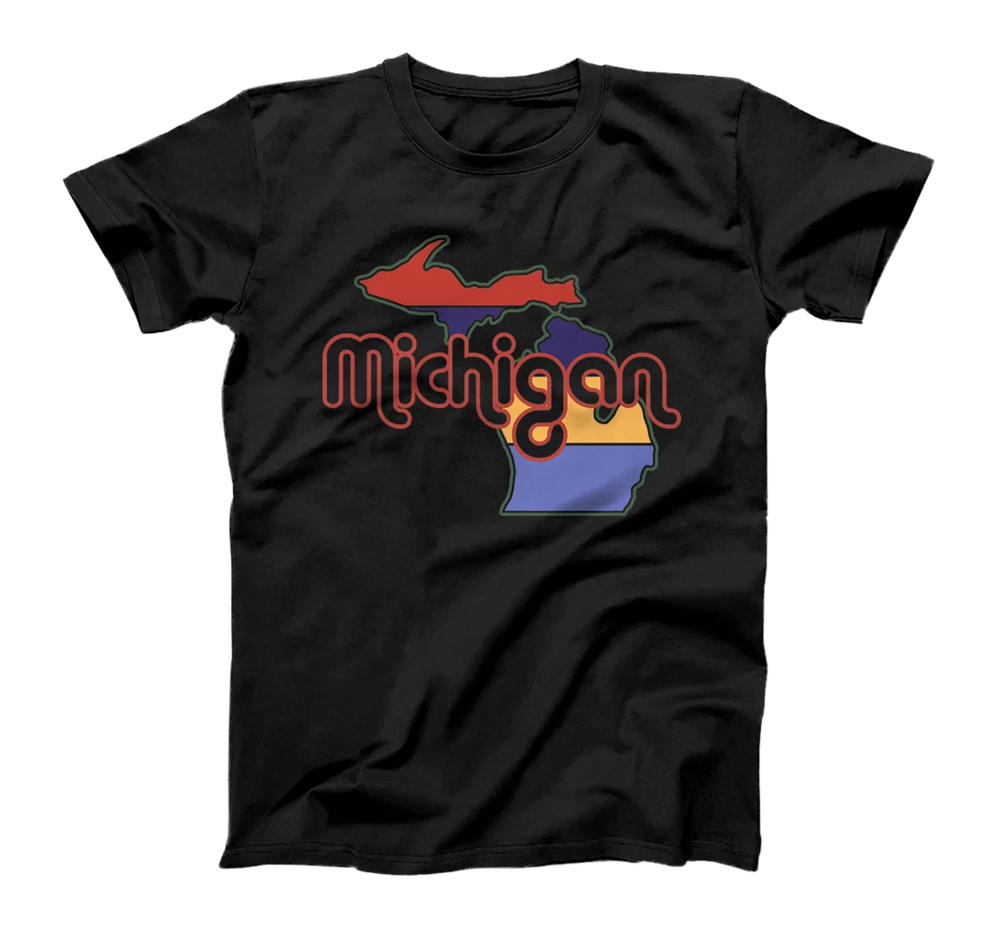 Womens 70s Retro Style Upper Peninsula Great Lake State Michigan T-Shirt, Kid T-Shirt and Women T-Shirt