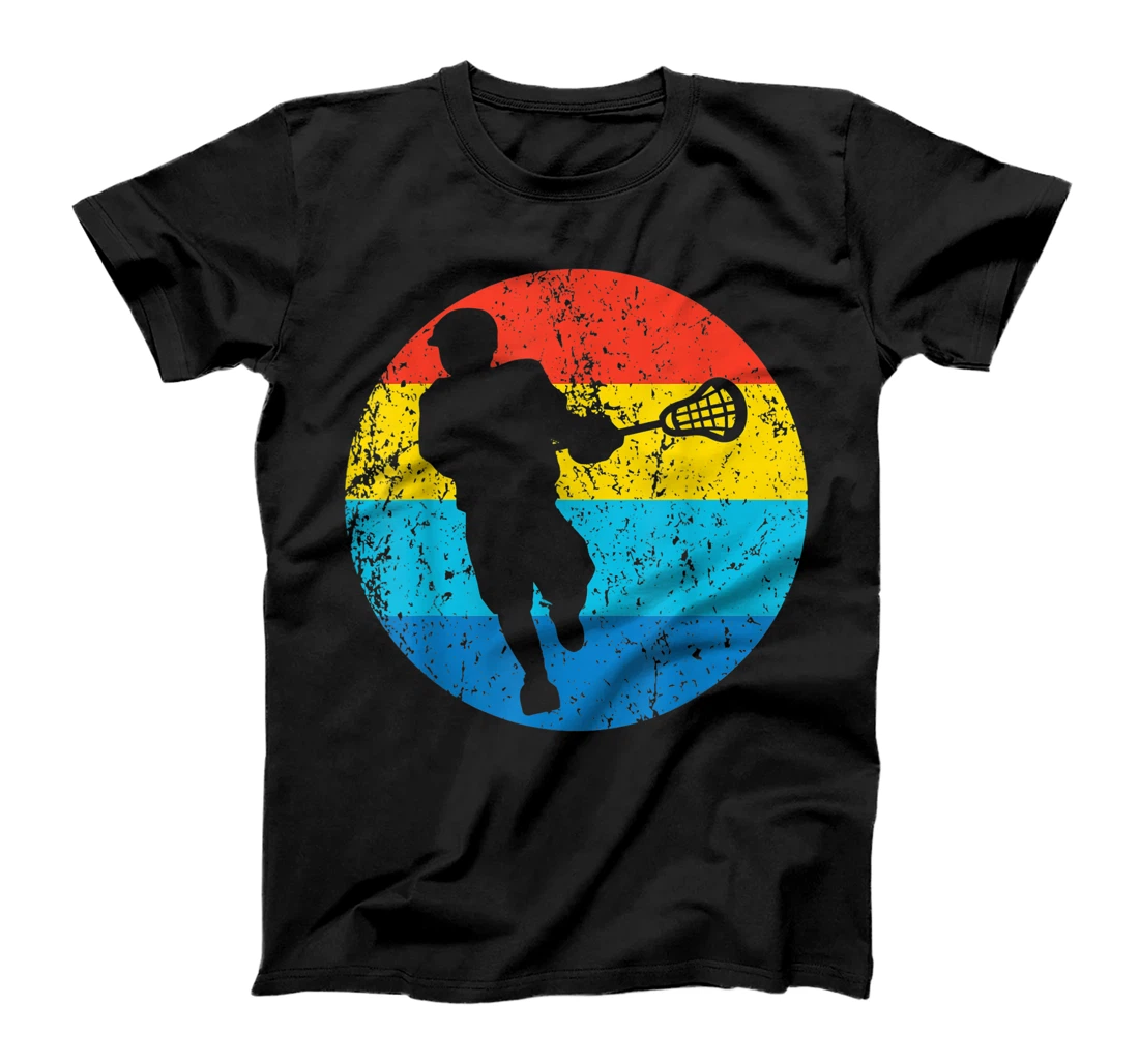 Lacrosse Player Lacrosse Retro 1970's Style Circle T-Shirt, Kid T-Shirt and Women T-Shirt