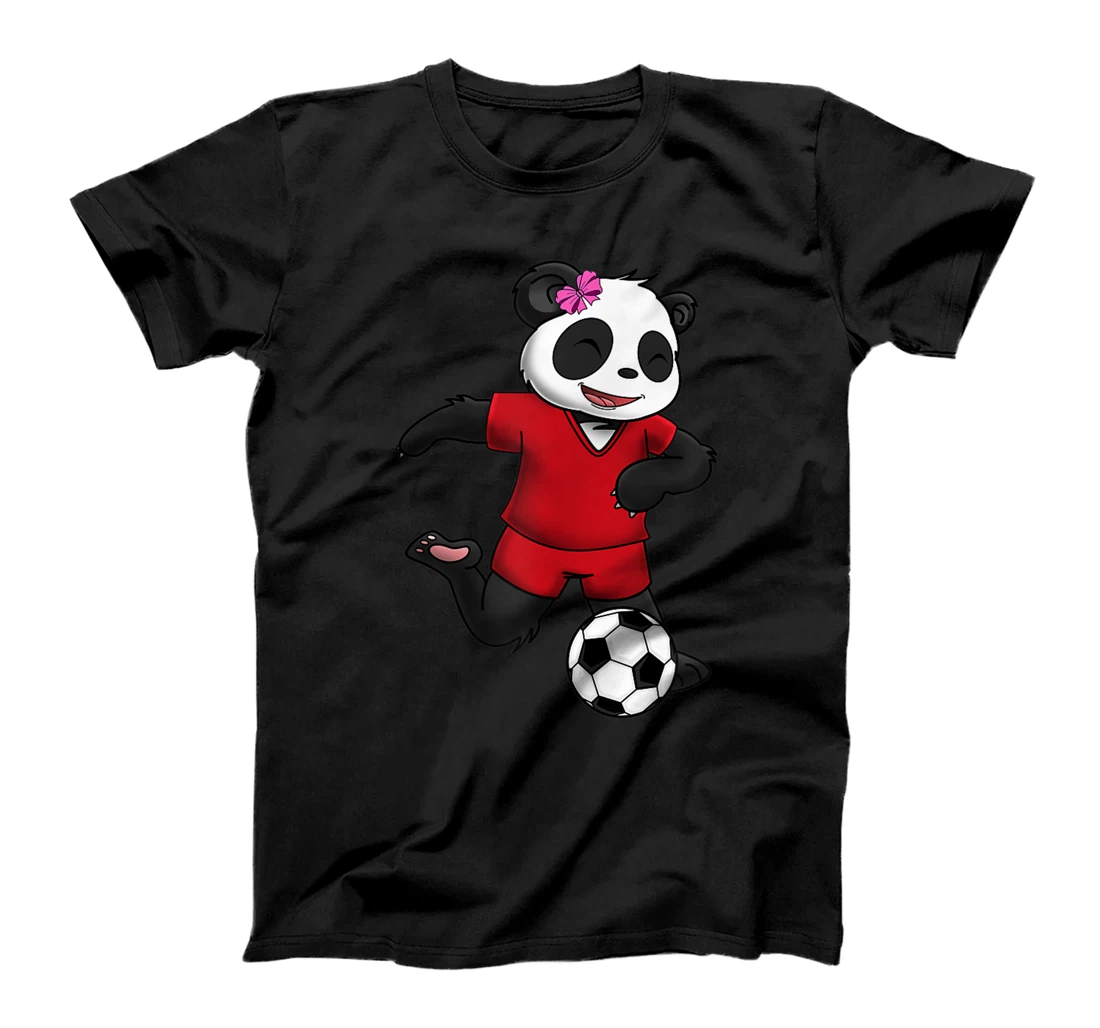 Panda Bear Girl Football Gift Love Awesome Funny T-Shirt, Kid T-Shirt and Women T-Shirt