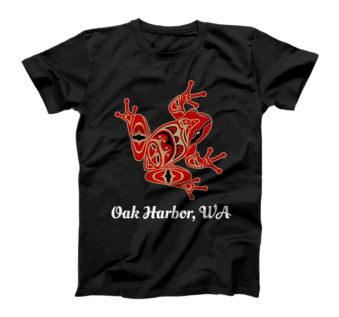 Oak Harbor, WA Red Black Frog Native American Pacific NW T-Shirt, Kid T-Shirt and Women T-Shirt