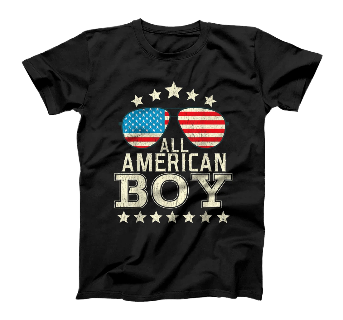 4th of July All American Boy USA Flag Patriotic Family T-Shirt, Kid T-Shirt and Women T-Shirt