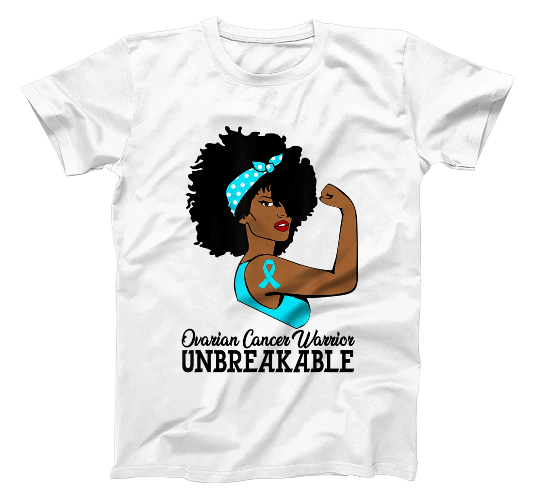 Ovarian Cancer Warrior Unbreakable Strong Woman Arm Strength T-Shirt, Women T-Shirt