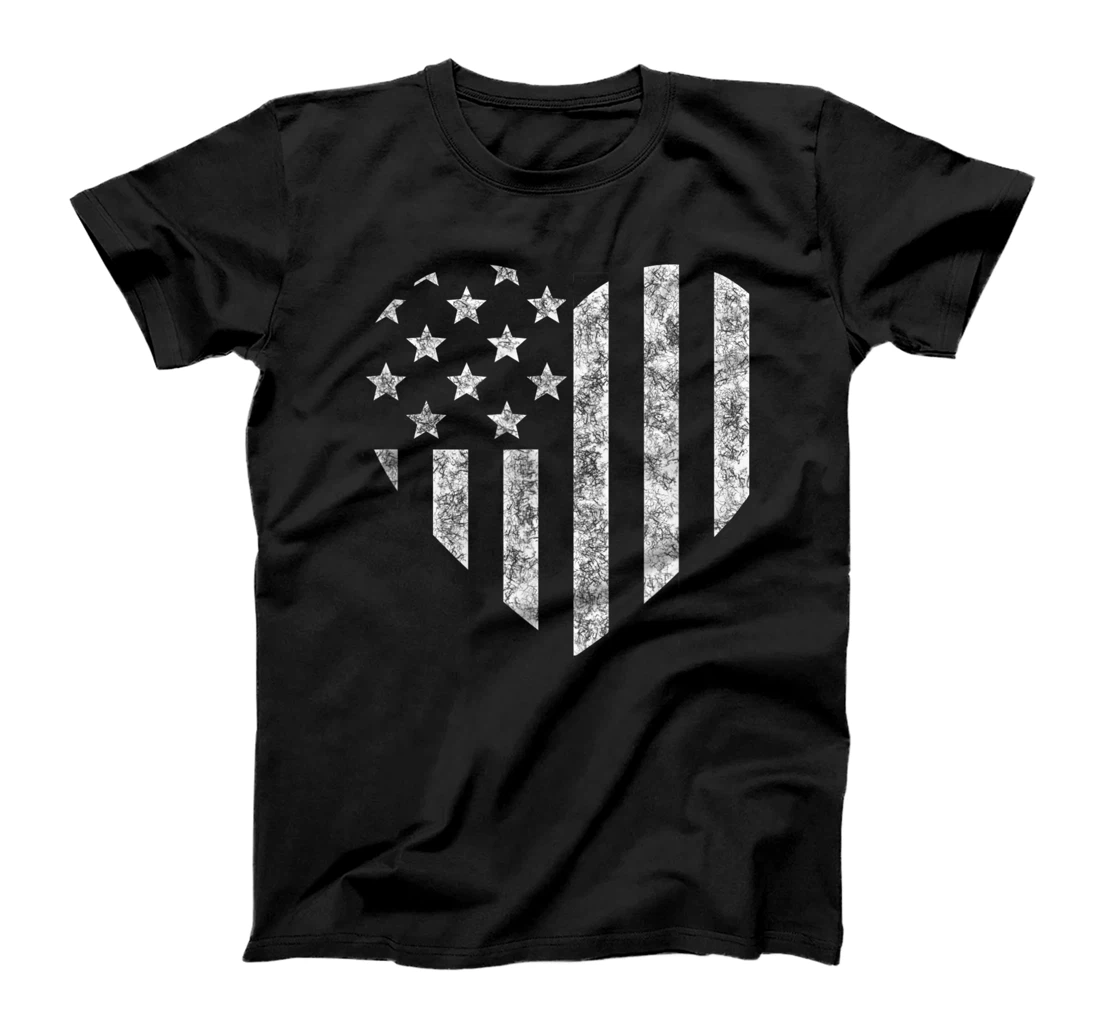 Patriotic vintage USA Flag Heart 4th of july T-Shirt, Women T-Shirt