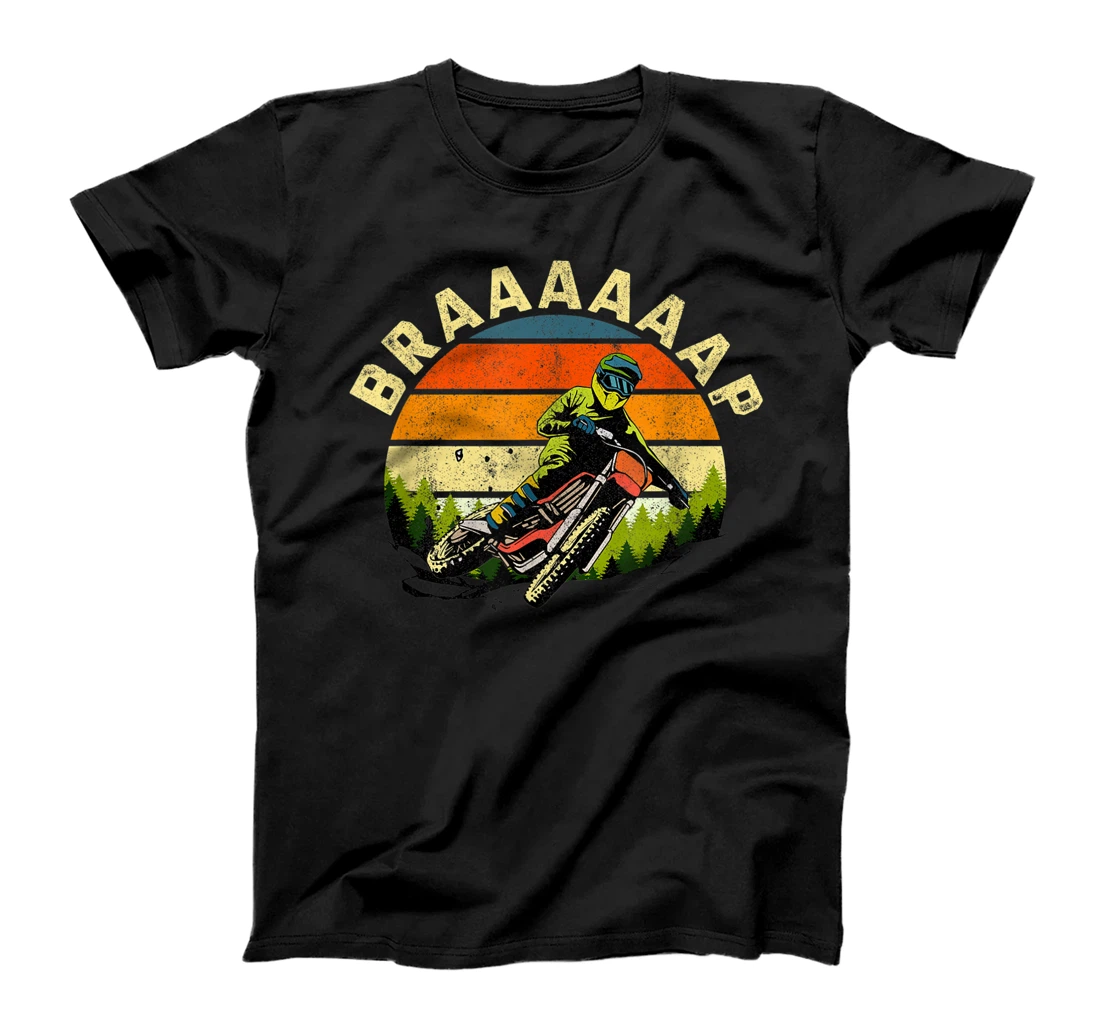Personalized Braaap Motocross Bikes Vintage Dirt Bike Motorcycle T-Shirt, Kid T-Shirt and Women T-Shirt