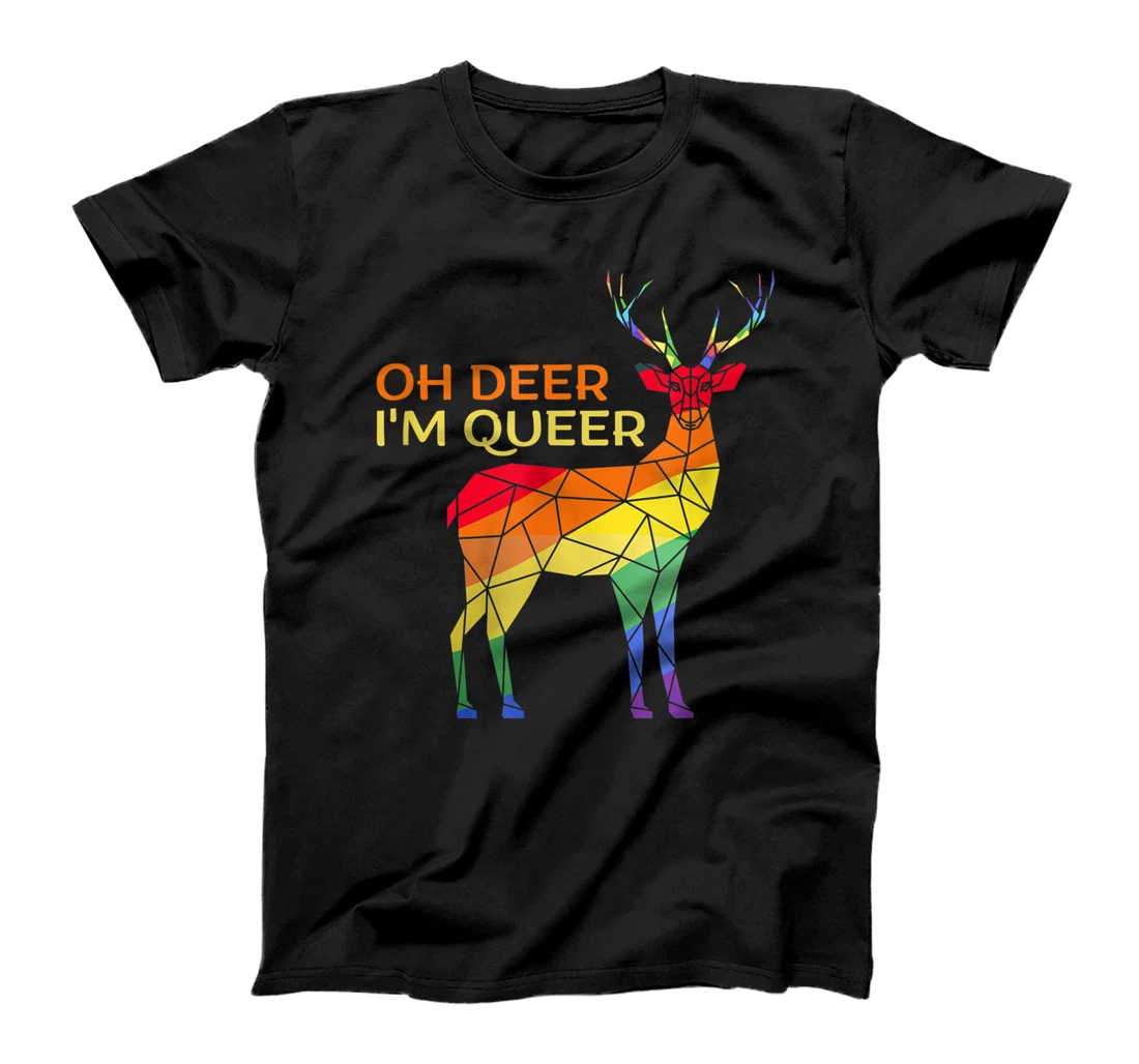 Personalized Transgender Queer LGBTQ+ Love Equality Bi Oh Deer I'm Queer T-Shirt, Women T-Shirt
