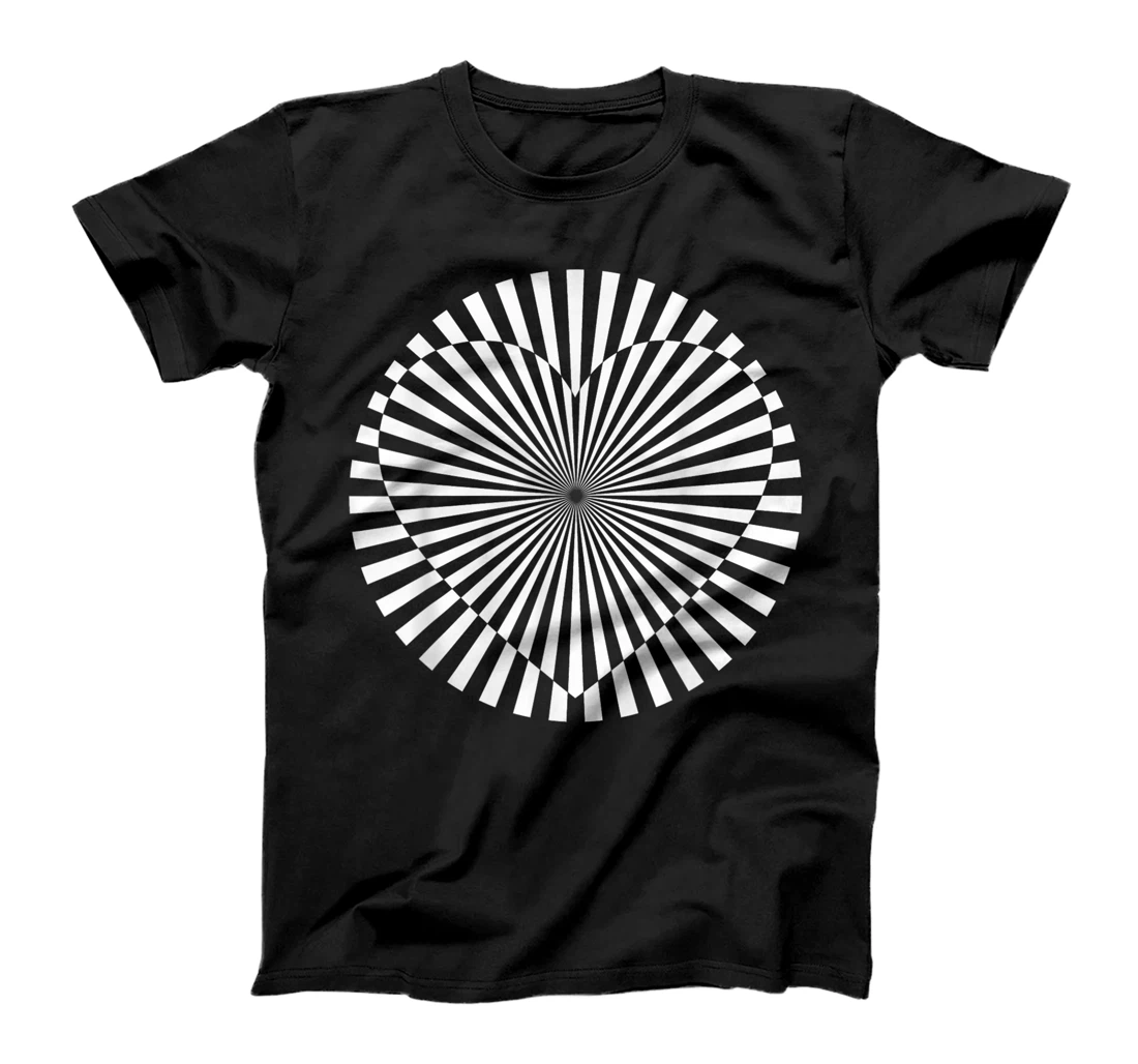 Personalized Fractal Patterned lines around and straight into the Heart T-Shirt, Kid T-Shirt and Women T-Shirt