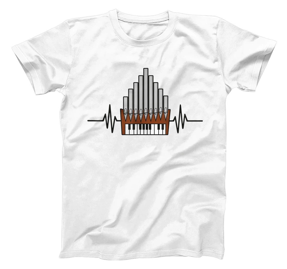 Personalized Pipes Church Organist Instrument Heartbeat Pulse Pipe Organ T-Shirt, Women T-Shirt