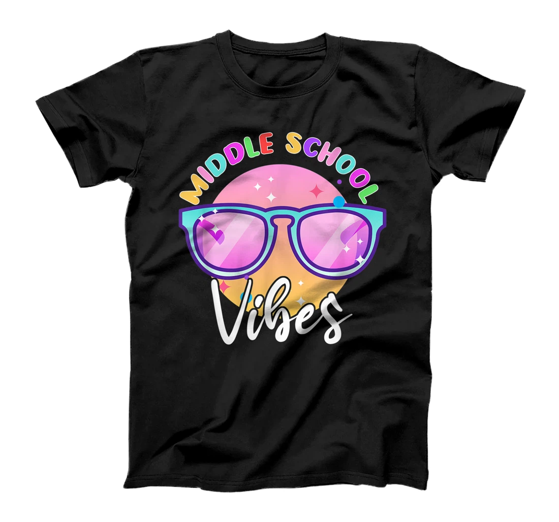 Personalized Middle School Vibes Back to School Funny Teacher T-Shirt, Kid T-Shirt and Women T-Shirt