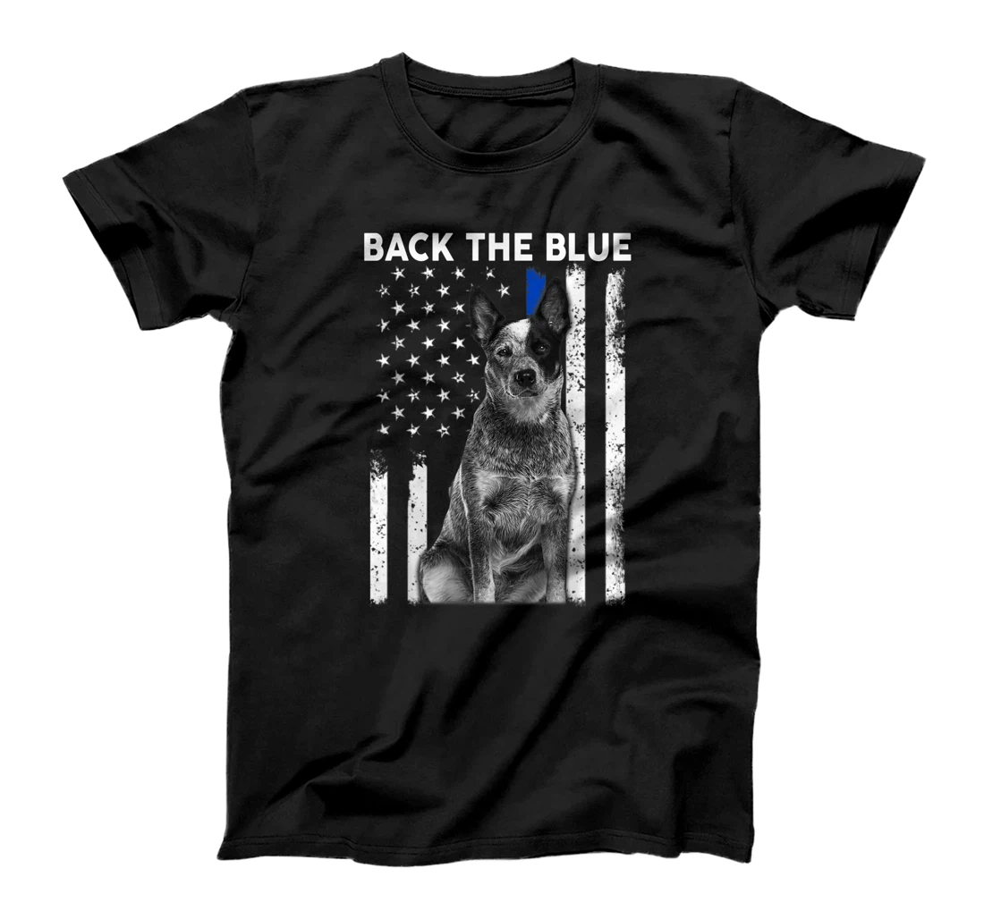 Personalized Back The Blue Thin Blue Line Flag K-9 German Shepherd Police T-Shirt, Women T-Shirt