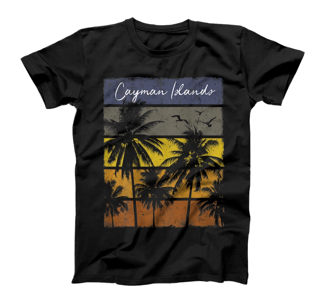 Personalized Retro Cayman Islands Palm Tree T-Shirt, Women T-Shirt