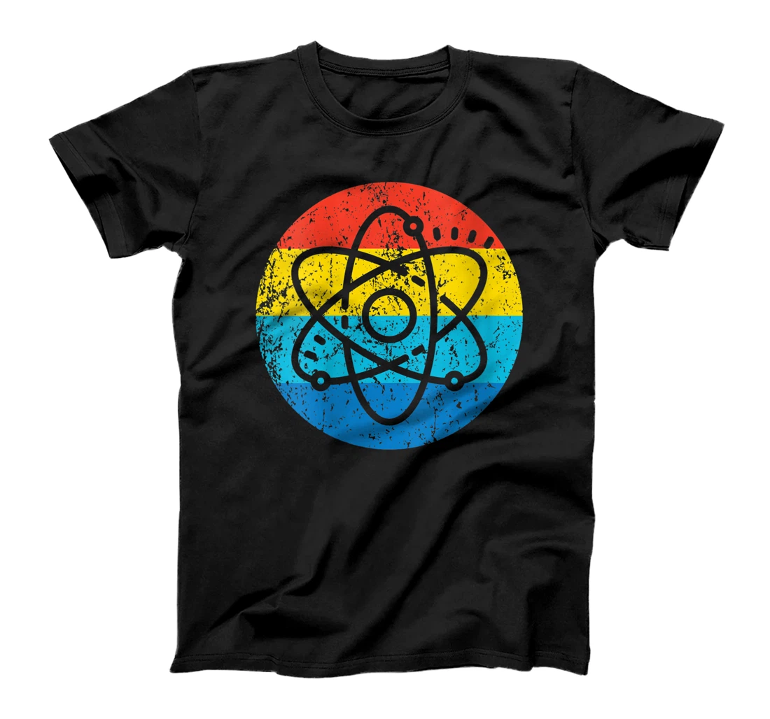 Personalized Womens Atom Style Science Retro 1970's Style Circle T-Shirt, Women T-Shirt