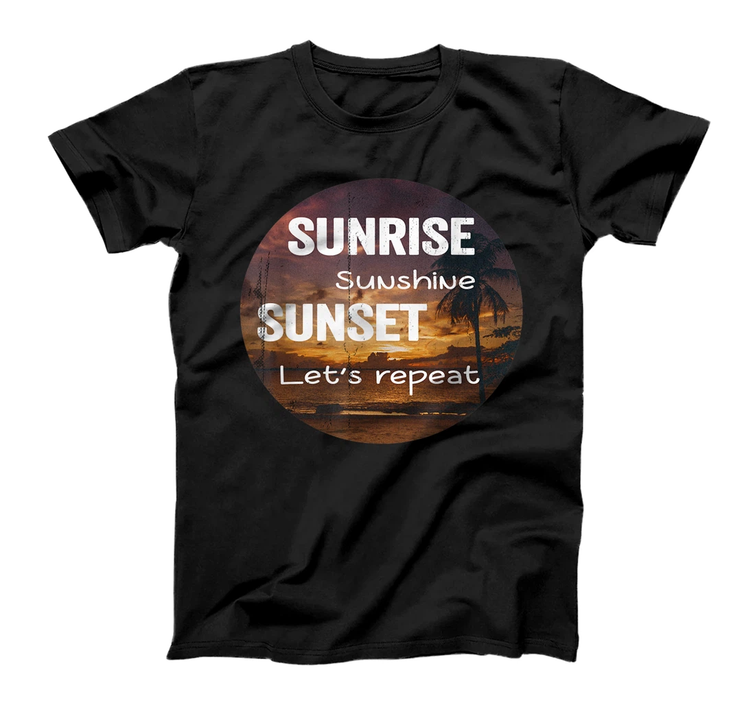 Sunrise Sunset Repeat Summer Country Music Beach Palms Ocean T-Shirt, Kid T-Shirt and Women T-Shirt