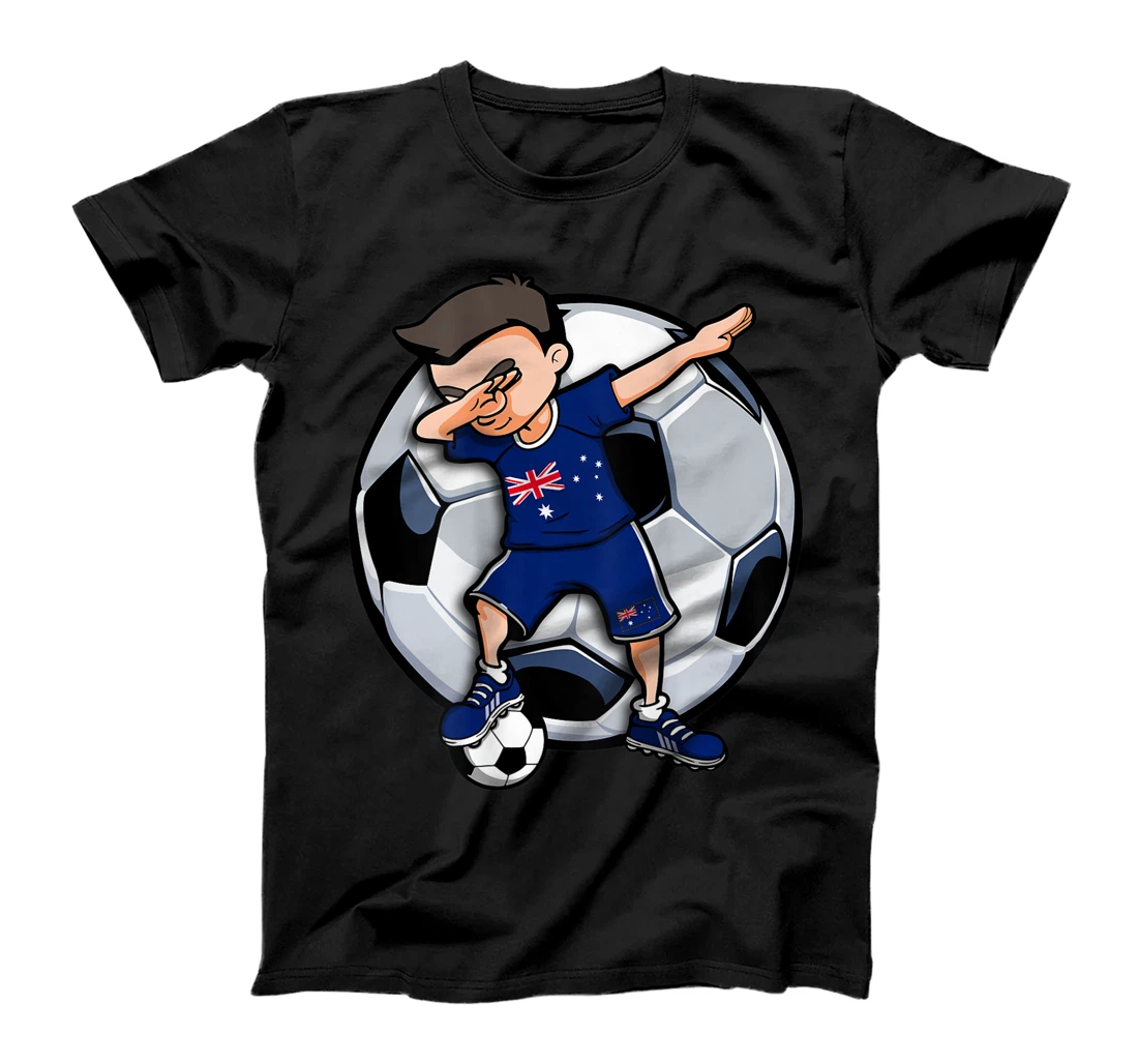 Dabbing Soccer Boy Australia Football Fans Jersey Flag Sport T-Shirt, Kid T-Shirt and Women T-Shirt