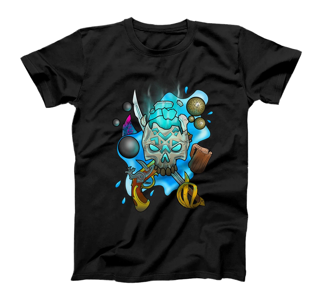 Sea of Thieves Pistol Sword Crossed Villainous Pirate Skull T-Shirt, Women T-Shirt