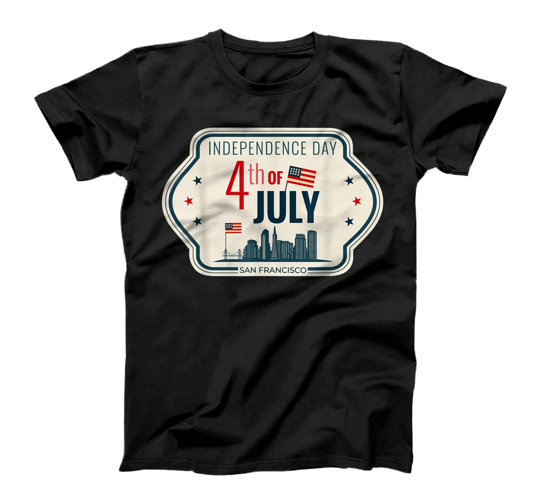 Personalized Independence Day 4 July San Francisco Skyline T-Shirt, Kid T-Shirt and Women T-Shirt