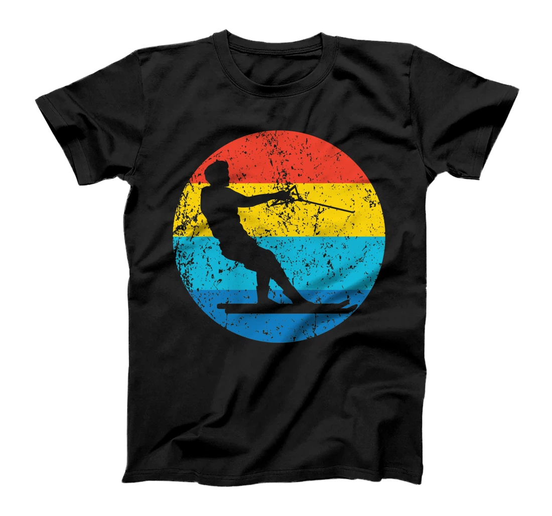 Personalized Waterskier Waterskiing Retro 1970's Style Circle T-Shirt