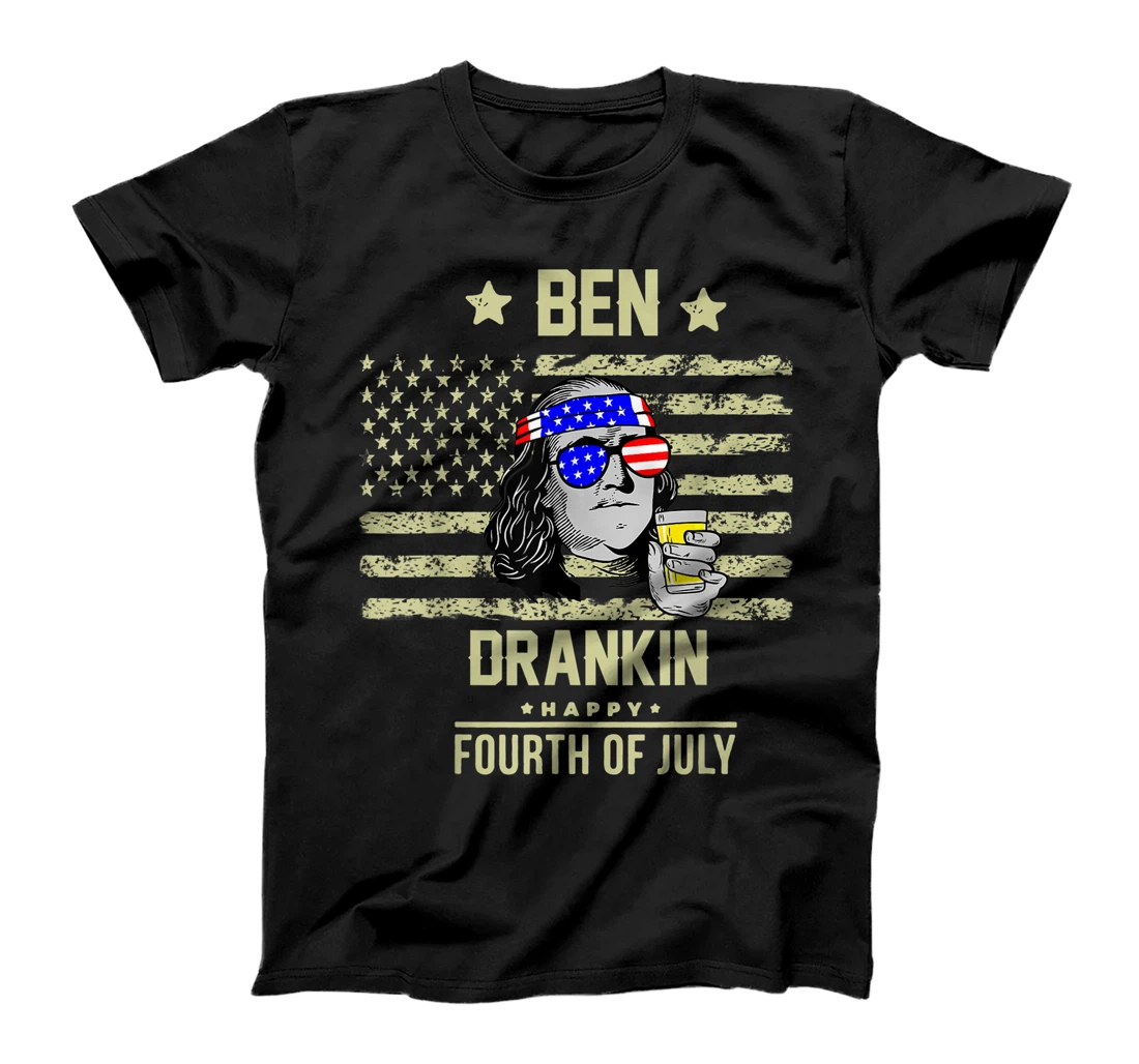 Personalized Ben Drankin 4th of July Benjamin Franklin Men Women USA Flag T-Shirt, Women T-Shirt