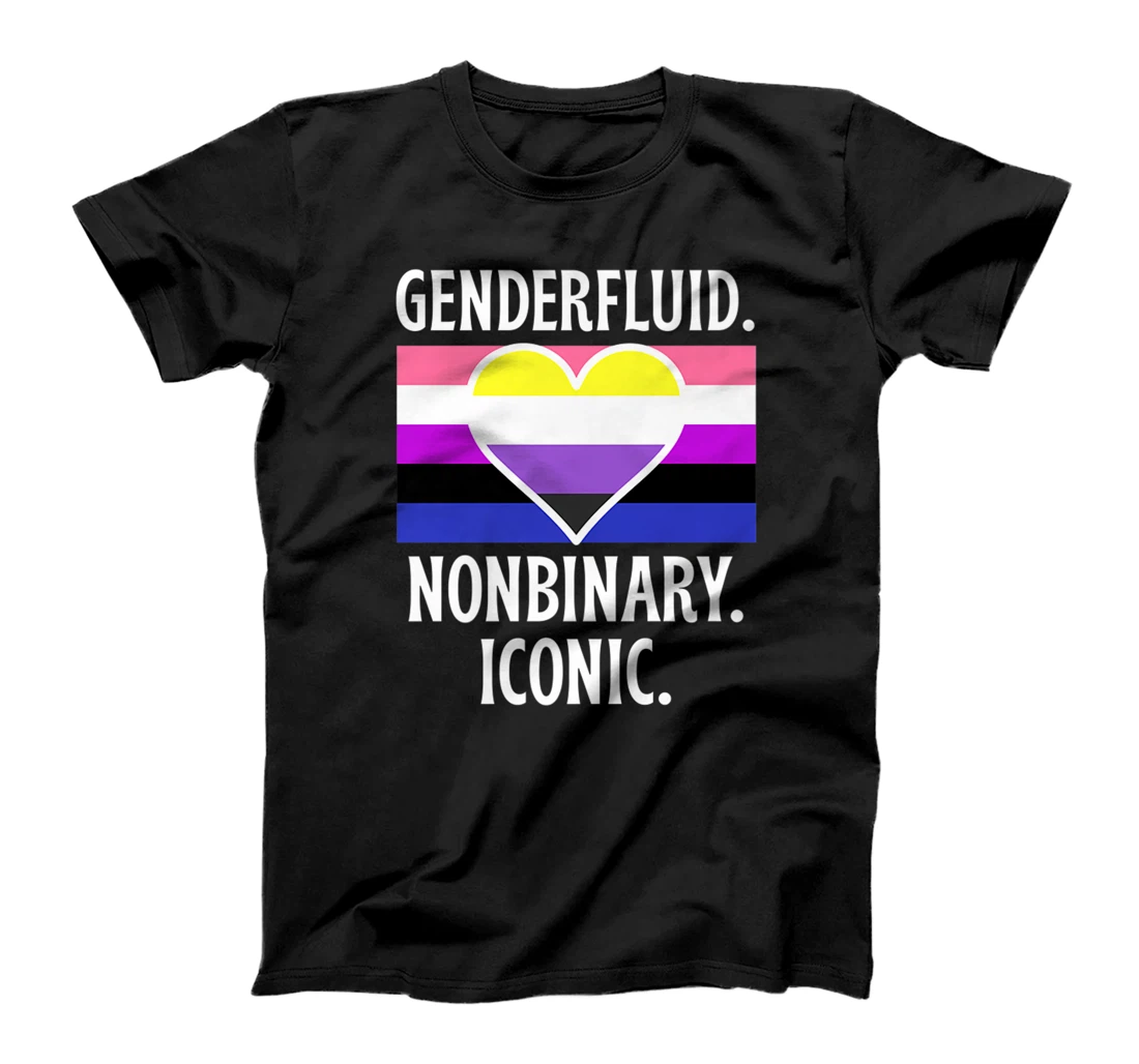 Womens Genderfluid Nonbinary Iconic Pride Flag Genderqueer Queer T-Shirt, Women T-Shirt