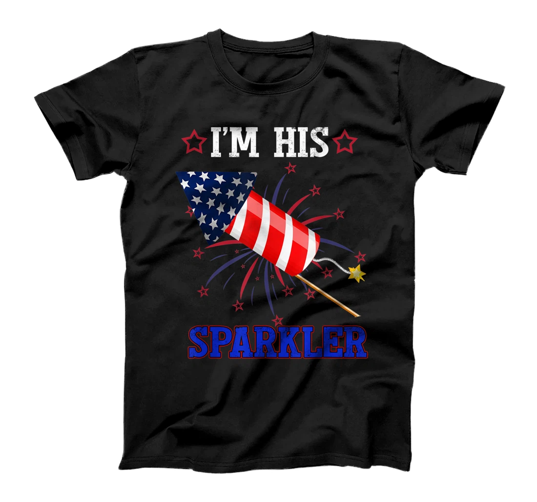 Personalized I’m His Sparkler His And Her 4th Of July Matching Couples T-Shirt, Women T-Shirt