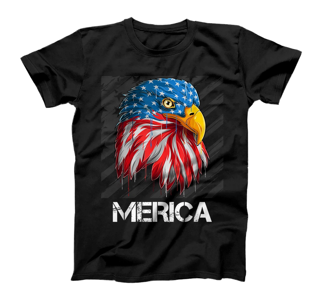 Merica Eagle 4th of July American Flag USA T-Shirt, Women T-Shirt