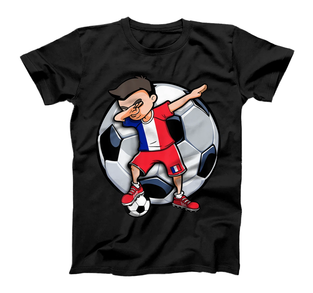 Dabbing Soccer Boy France Football Fans Jersey French Flag T-Shirt, Kid T-Shirt and Women T-Shirt