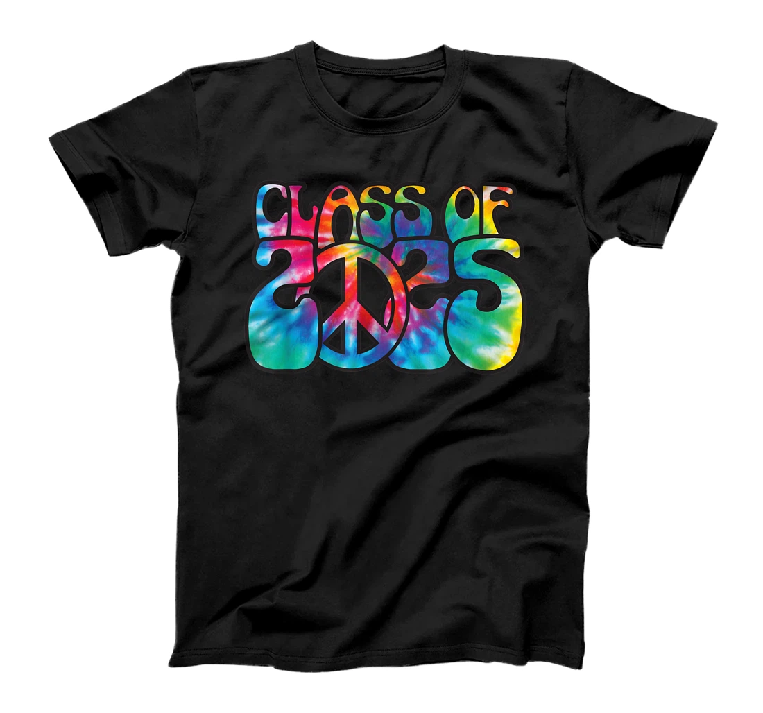 Retro Hippie Rainbow Tie Dye Peace Sign | Class of 2025 T-Shirt, Kid T-Shirt and Women T-Shirt
