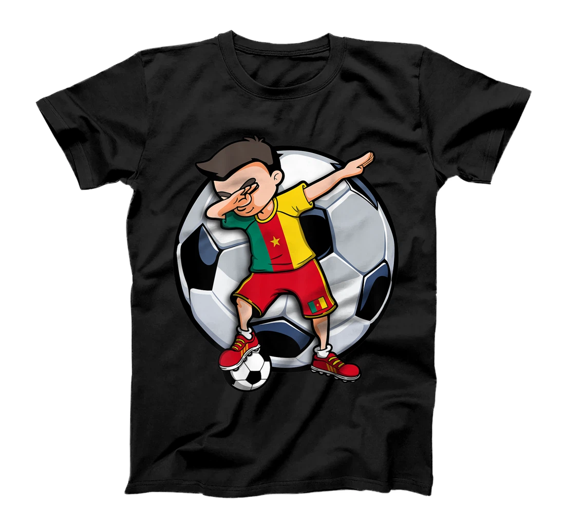 Dabbing Soccer Boy Cameroon Football Fans Jersey Flag Sport T-Shirt, Kid T-Shirt and Women T-Shirt