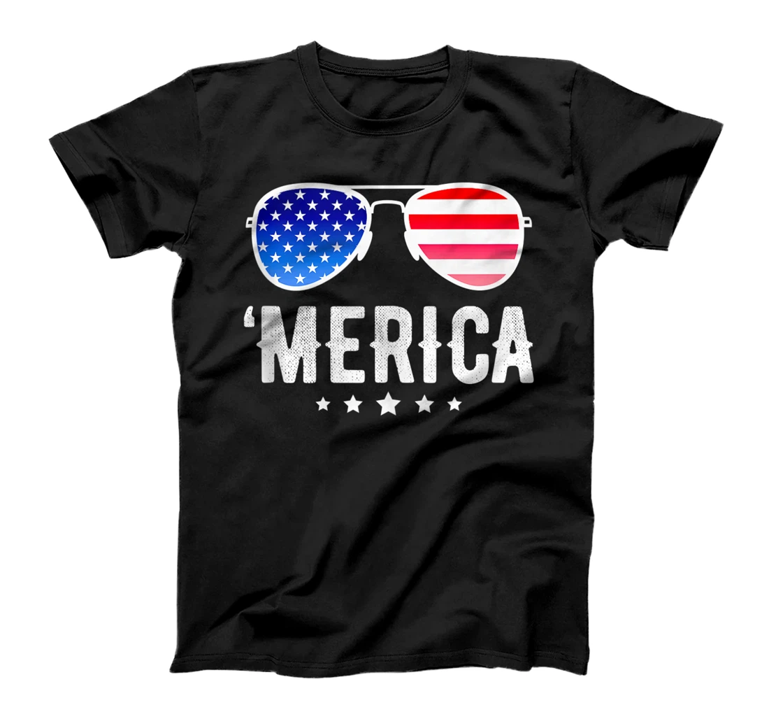 Funny Merica Sunglasses Patriotic Independence Day T-Shirt, Women T-Shirt