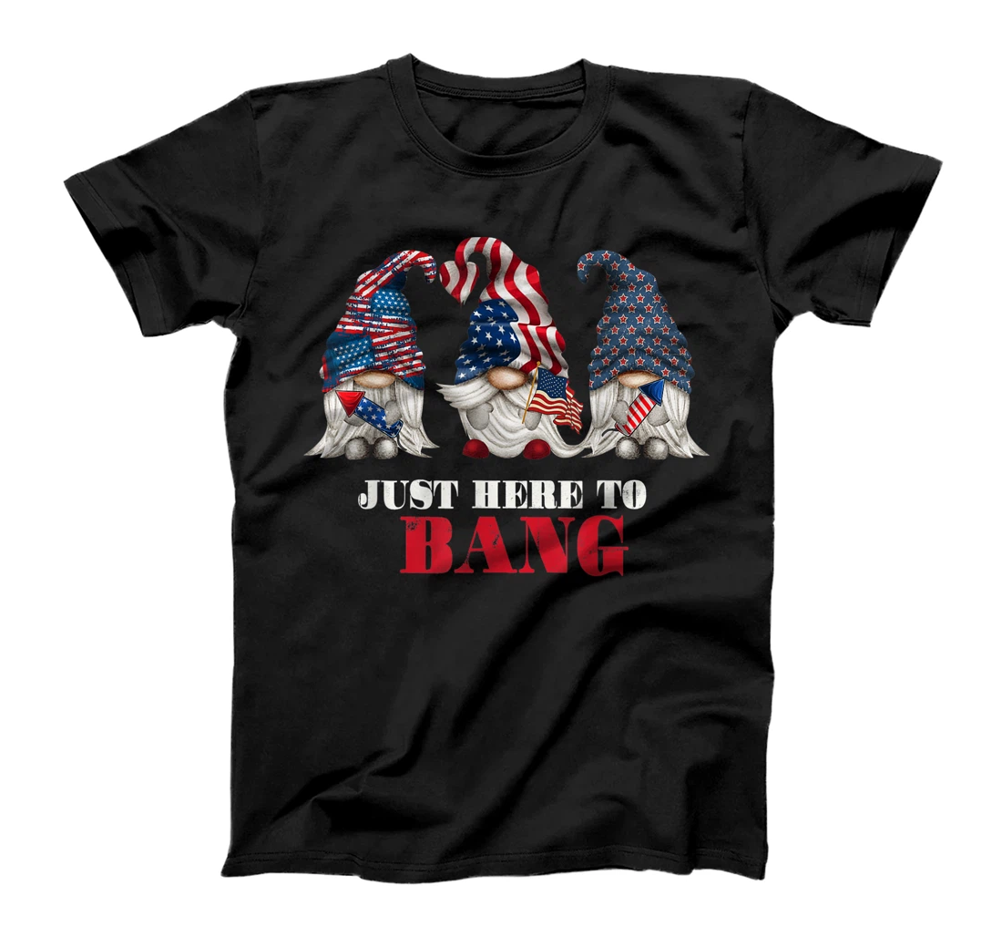 Patriotic Gnomes 4th Of July Funny Just Here To Bang T-Shirt, Kid T-Shirt and Women T-Shirt